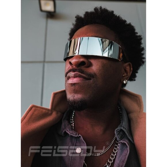 Futuristic Cyber Visor Sunglasses Punk Style UV400 Unisex Cosplay Accessory main image 7